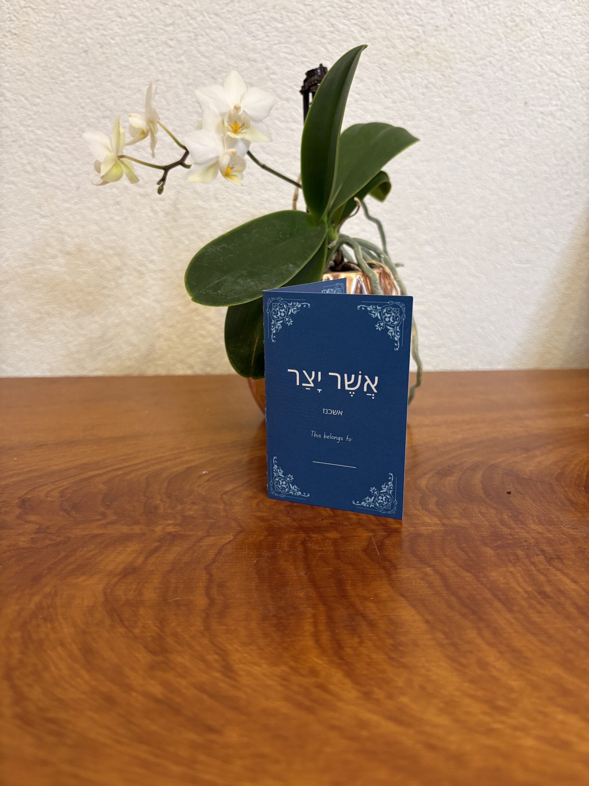 Asher Yatzar Pocket-sized Card (Elegant Blue) Ashkenaz 5 Pack